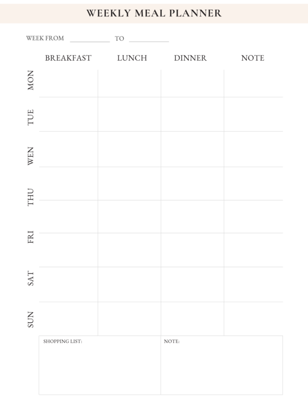Weekly Meal Planner